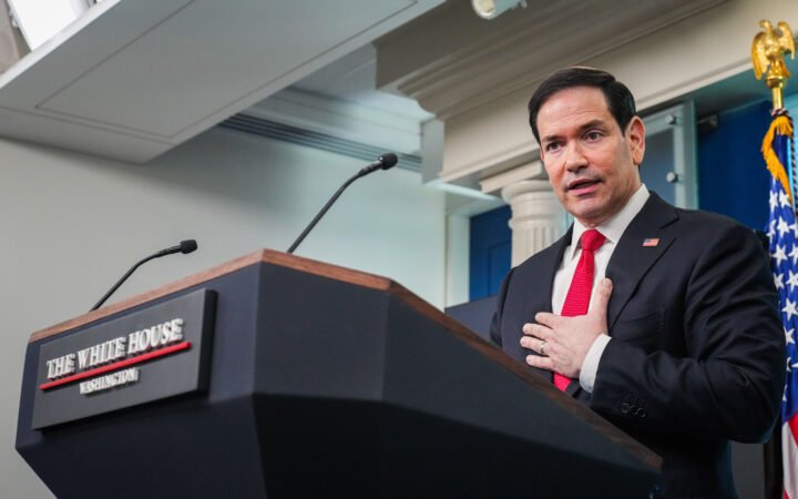 Marco Rubio em uma coletiva de imprensa na Casa Branca, em fotografia de arquivo de maio de 2026.