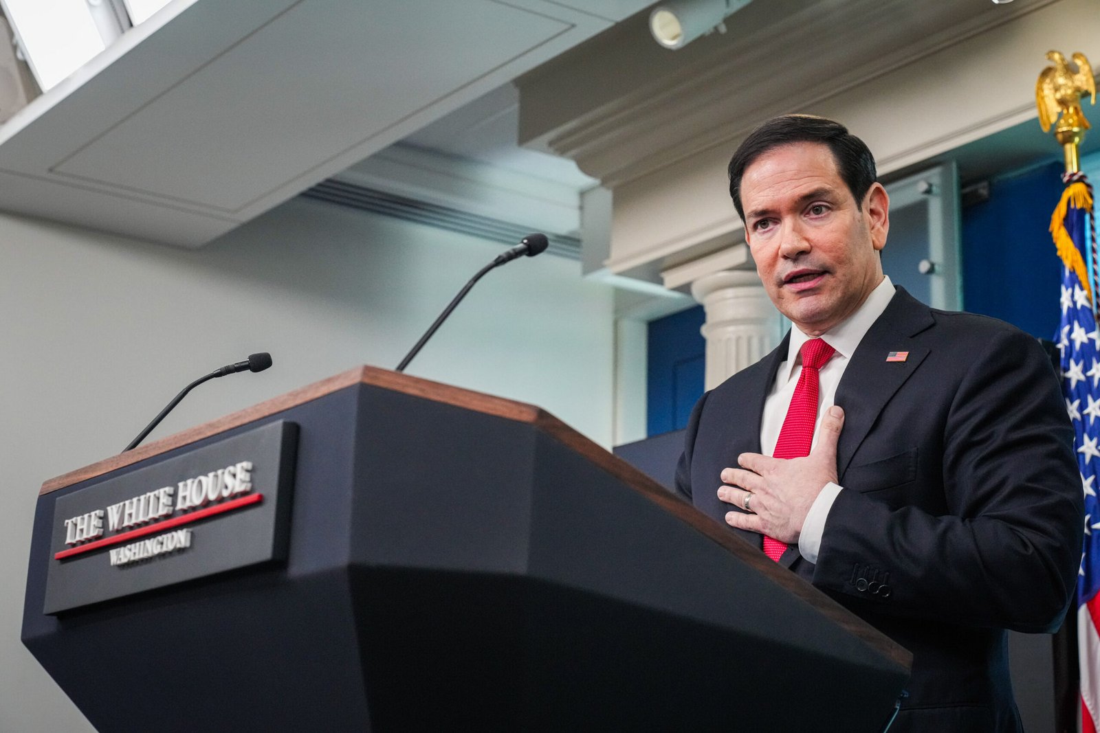 Marco Rubio em uma coletiva de imprensa na Casa Branca, em fotografia de arquivo de maio de 2026.