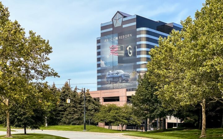 Edifício do complexo Chrysler em Auburn Hills, Michigan, em fotografia de arquivo de 2021.