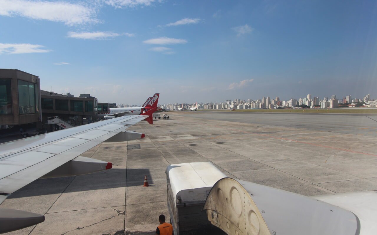 Vista do pátio de Congonhas a partir de uma aeronave, em fotografia de arquivo de 2013.