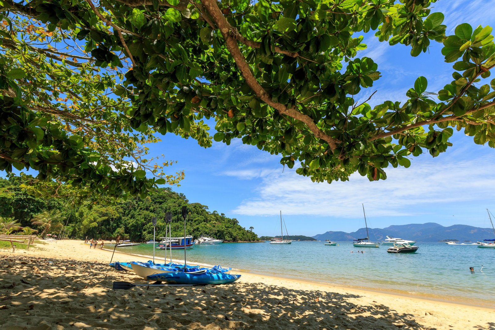Praia da Ilha da Gipóia, em Angra dos Reis, em 2017; não é um dos imóveis citados.