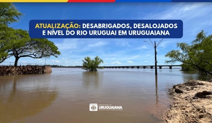 Rio Uruguai em imagem de arquivo divulgada pela Prefeitura de Uruguaiana, sem confirmação da data de captura.