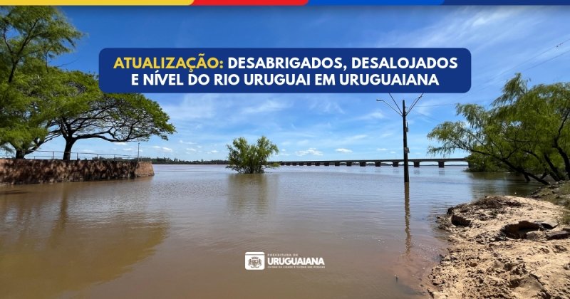 Rio Uruguai em imagem de arquivo divulgada pela Prefeitura de Uruguaiana, sem confirmação da data de captura.