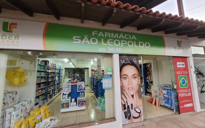 Fachada da Farmácia São Leopoldo em São João do Oeste
